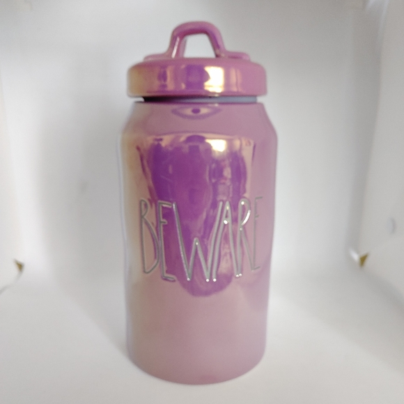 Rae Dunn Purple Beware Poison Halloween Luster Jars Canisters - Picture 6 of 8